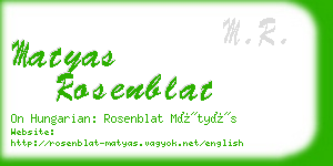 matyas rosenblat business card